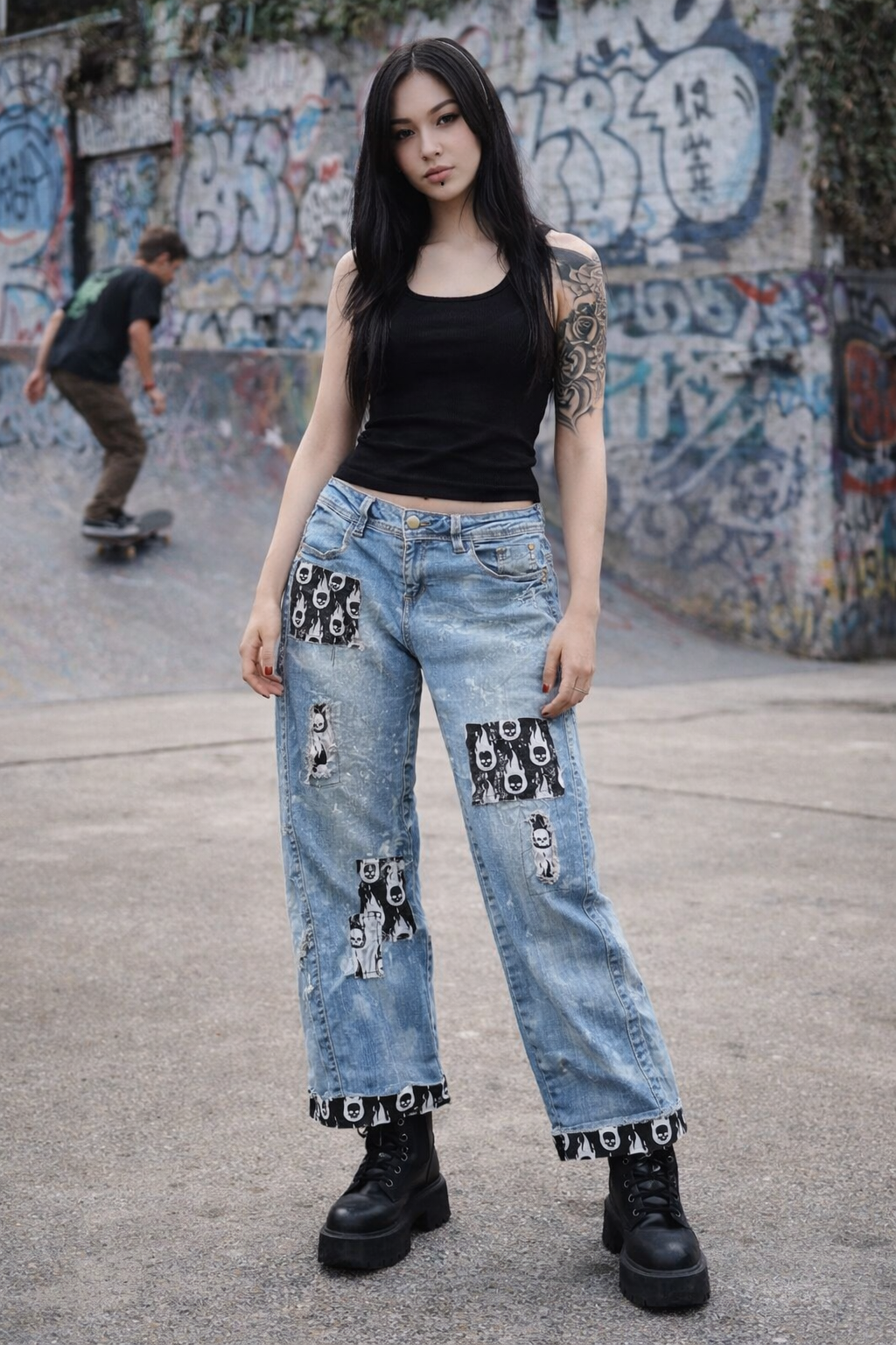 Custom Jeans with skulls