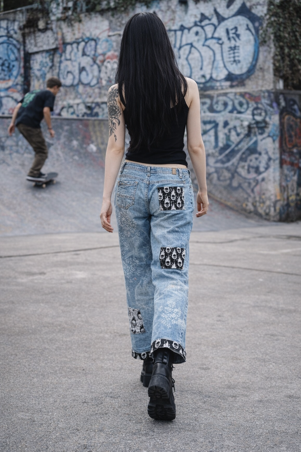 Custom Jeans with skulls
