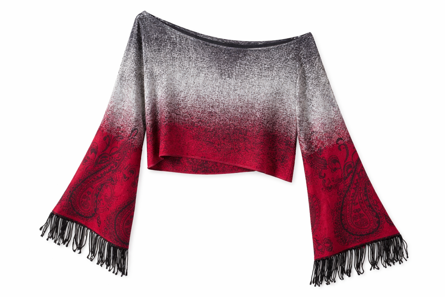 Ember Fade - Fringe crop top