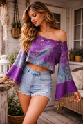 Violet Mirage - Fringe crop top