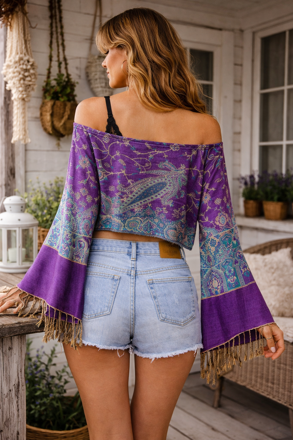 Violet Mirage - Fringe crop top