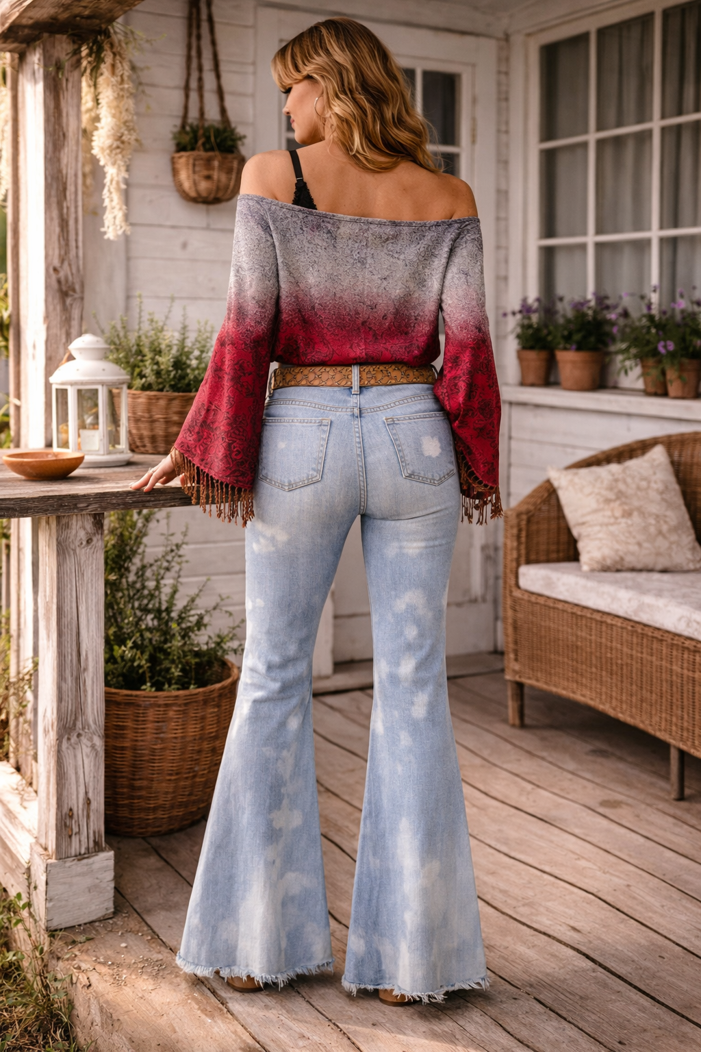 Dawn Horizons - Reworked flared jeans